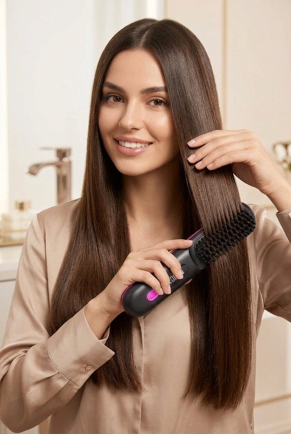 Brosse lissante sans fil rechargeable – Écran LED